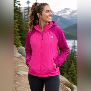 The North Face Pink Windbreaker Jacket Women’s Medium Lightweight Hooded